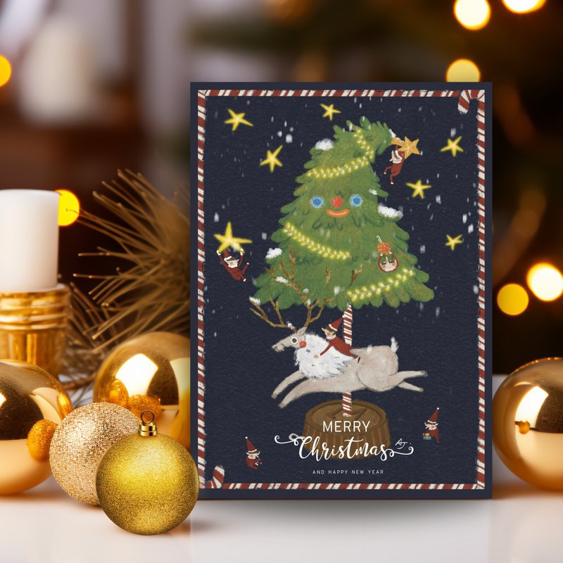 Christmas Card/Elf Christmas Card - การ์ด/โปสการ์ด - กระดาษ หลากหลายสี