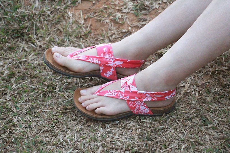 【Sling Back  Sakura】Lycra Sling Back Sandals/ Leather insole - Sandals - Genuine Leather Red