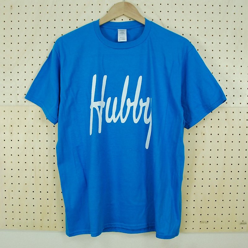 New Designer-T-shirt: [Hubby] Short Sleeve T-shirt "Neutral / Slim" (sapphire) -850 Collections - เสื้อยืดผู้ชาย - ผ้าฝ้าย/ผ้าลินิน สีน้ำเงิน
