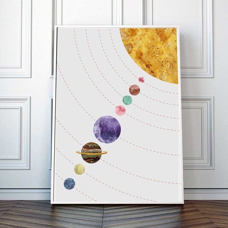 Astronomy Educational Poster, Solar System Art Print for Kids Room - 壁貼/牆壁裝飾 - 紙 