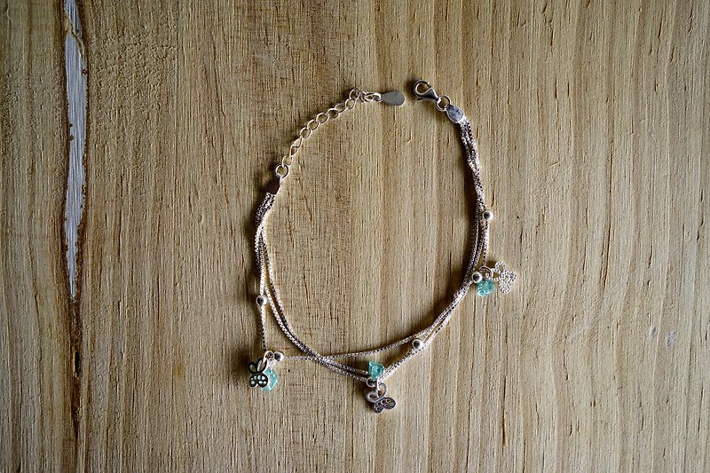 925 silver bracelet - sea blue treasure light bracelet - ตกแต่งต้นไม้ - พืช/ดอกไม้ สีแดง