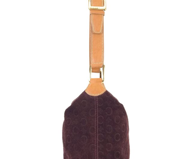 日本直送 名牌中古包 】CELINE セリーヌ Cマカダム スエード レザー