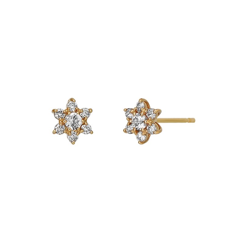 18K/10K 黃金鑽石 Lumiere 迷你耳環 - 耳環/耳夾/耳骨夾 - 貴金屬 