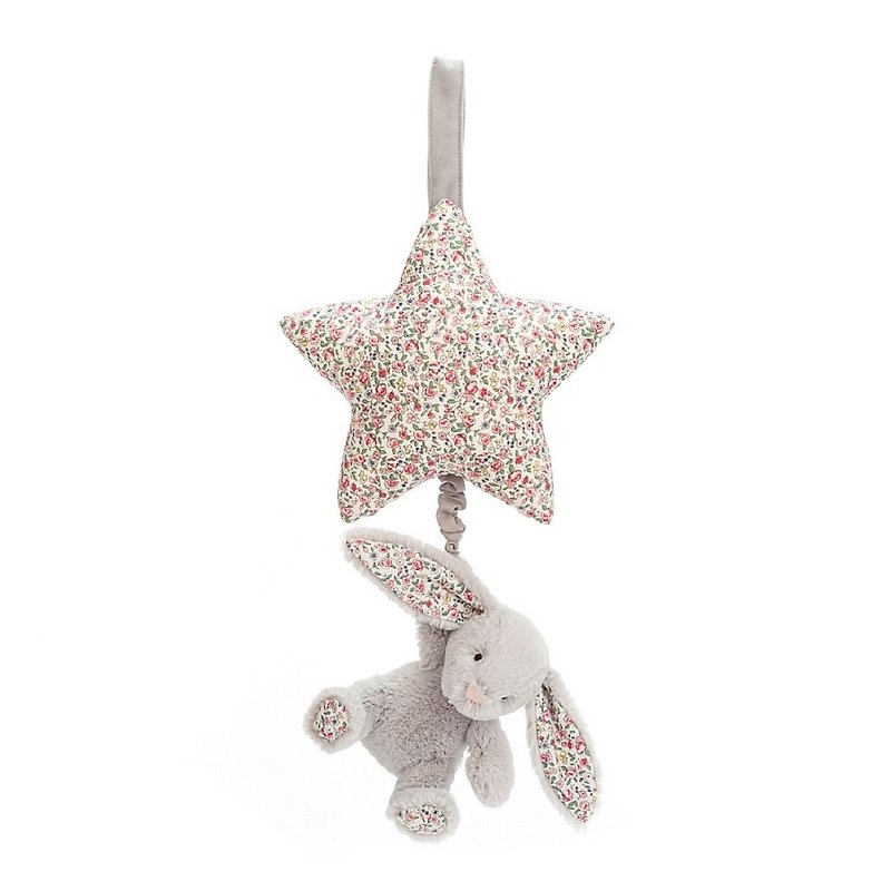 Jellycat Musical Pull Blossom Silver Bunny - Kids' Toys - Polyester Silver