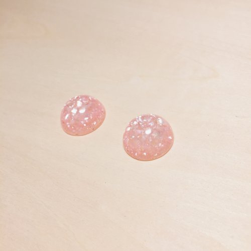 鳥嶼 Niaoyoo 復古粉紅色碎貝殼丸子耳環