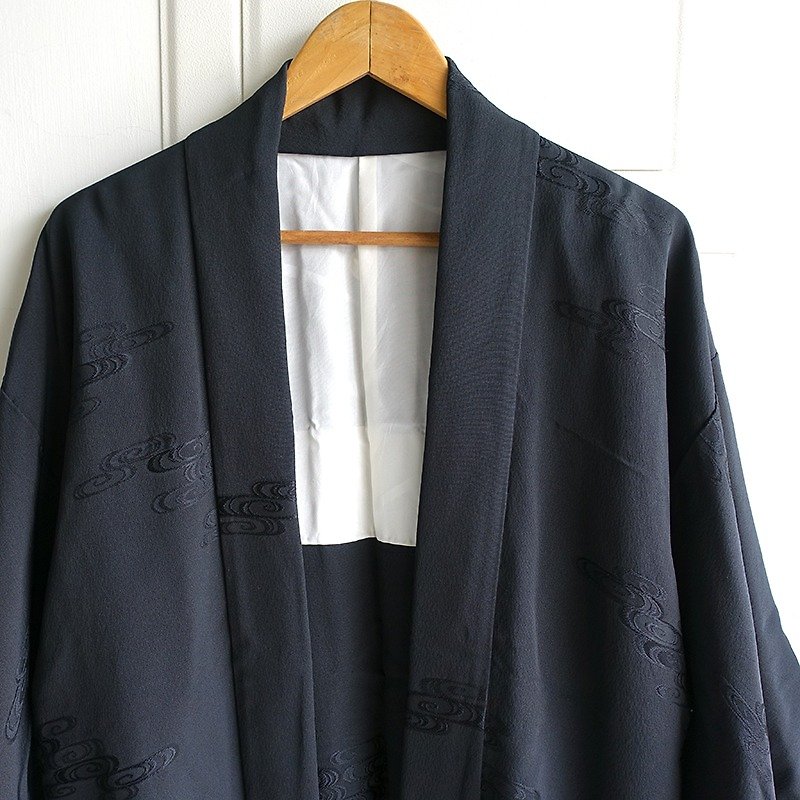 │Slowly│ Japanese Antiques - Light kimono coat M5│ .vintage retro vintage theatrical... - Women's Casual & Functional Jackets - Other Materials Black