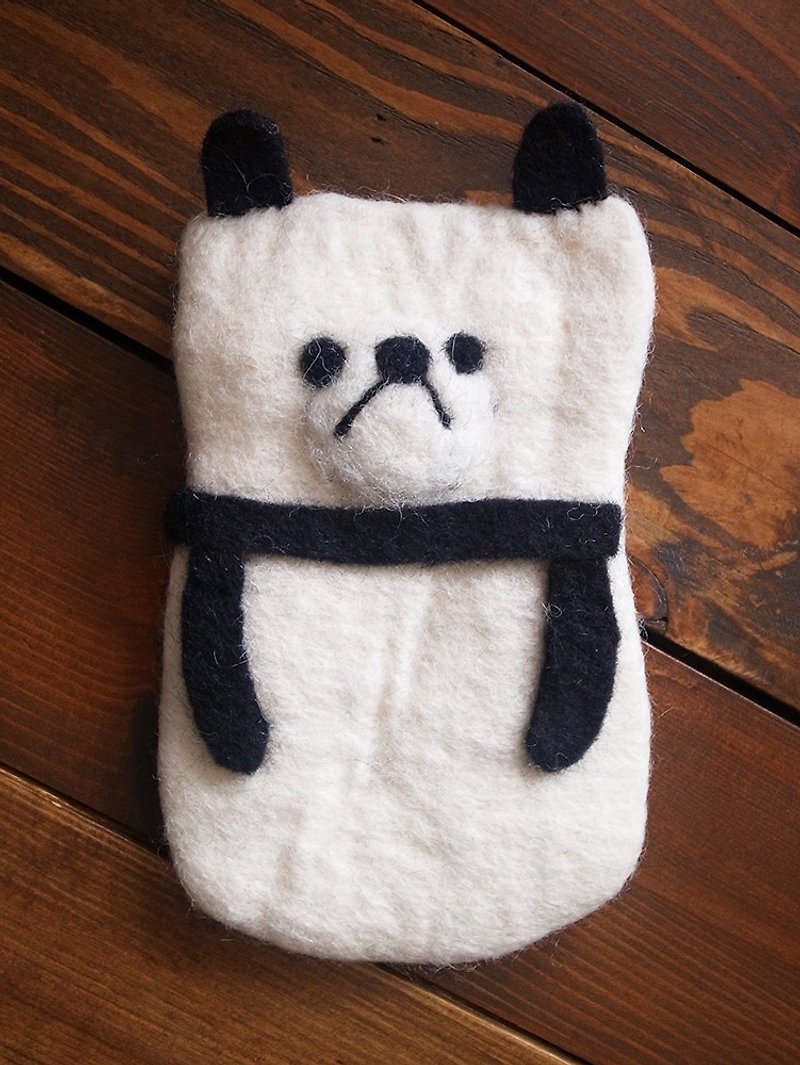 felt dog case, felt case, custom case, handmade iPhone sleeve, Iphone bag - เคส/ซองมือถือ - ขนแกะ ขาว