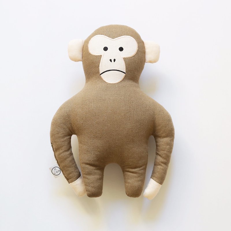 Stuffed animal Formosan macaque - หมอน - ผ้าฝ้าย/ผ้าลินิน สีกากี
