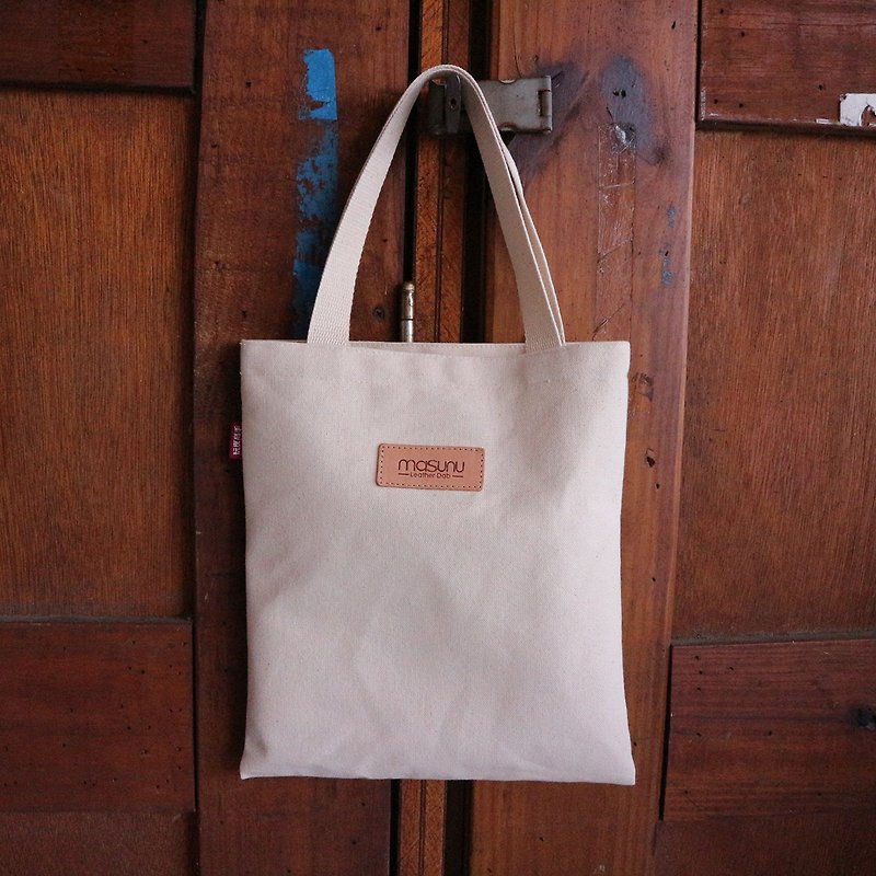 Leather/Environmental Tote Bag/Off-White - Handbags & Totes - Cotton & Hemp White