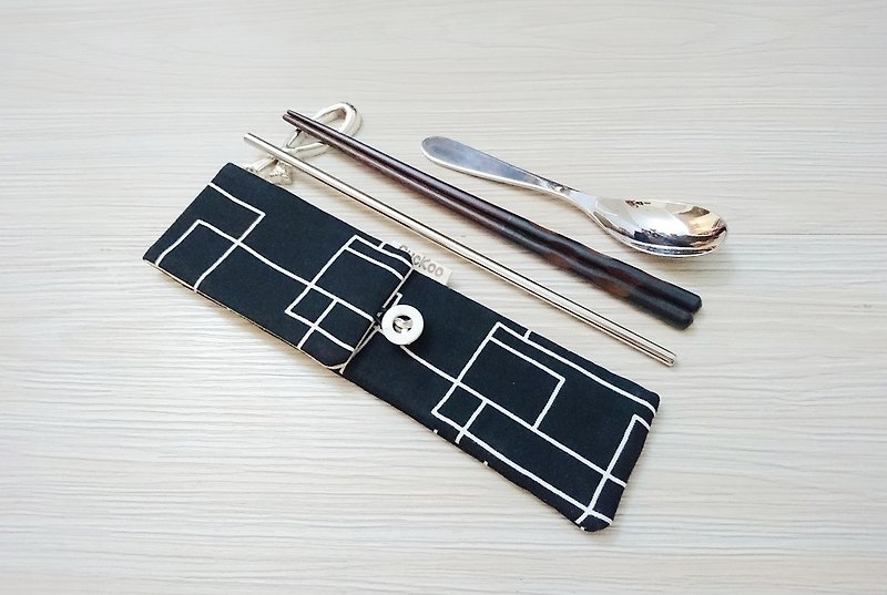 Green tableware storage bag chopsticks bag combination chopsticks special geometry - ช้อนส้อม - กระดาษ 
