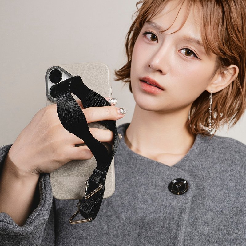 閃光系 | CRUSH - 黑潮 * 黑色 波浪 金屬色 尼龍 傘繩 手機手帶 - 手機掛繩/背帶 - 尼龍 黑色