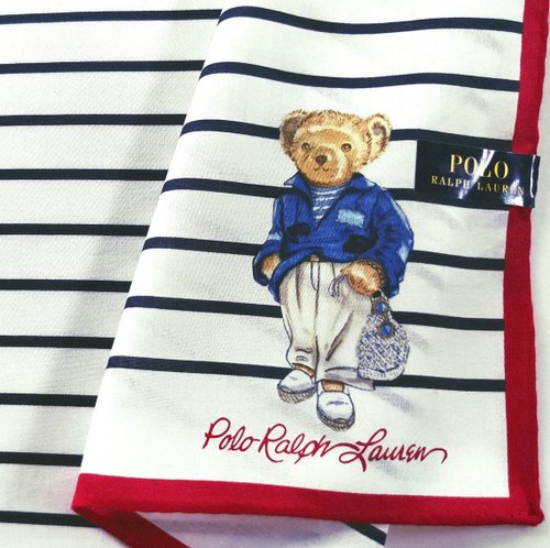 orangesodapanda Polo Ralph Lauren Vintage Handkerchief Bear in Casual Style 19 x 19 inches