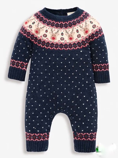 From Babies with Love (英國品牌) 可愛糜鹿羊毛 針織包屁衣 給寶寶第一個最有氣氛的聖誕節
