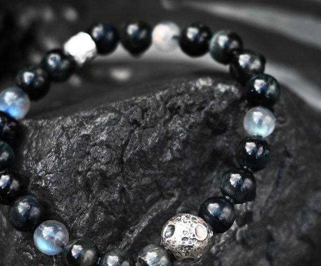 Natural Blue Labradorite Gemstone Bead Bracelet