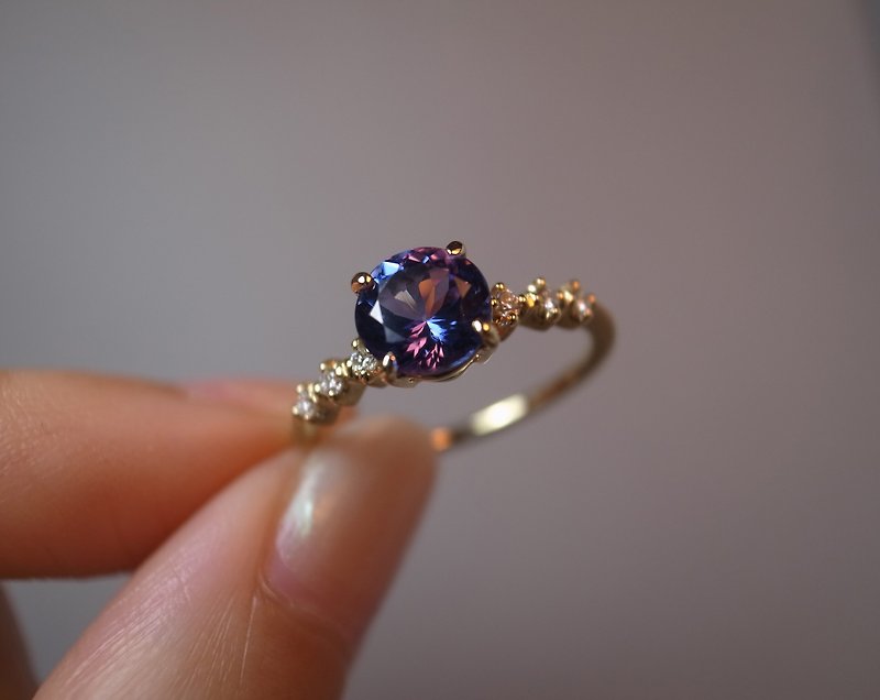 Tanzanite Diamond K18YG Ring - แหวนทั่วไป - โลหะ สีม่วง