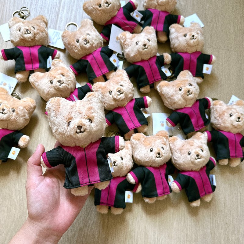 檢察官小熊 玩偶鑰匙圈 免費繡字 - 鑰匙圈/鑰匙包 - 聚酯纖維 