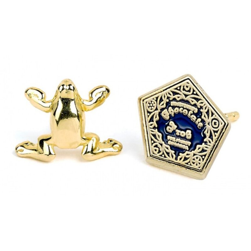 【哈利波特】巧克力青蛙耳飾組/HARRY POTTER/CHOCOLATE FROG - 耳環/耳夾/耳骨夾 - 其他金屬 多色