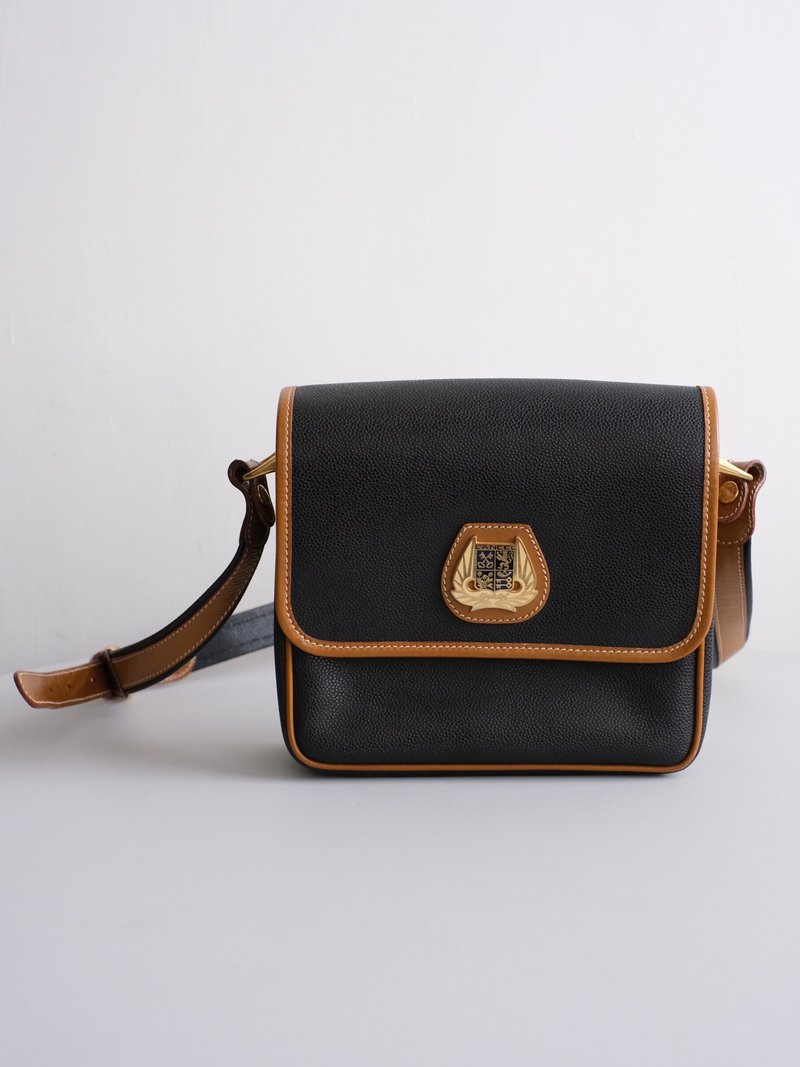 Vintage Lancel Bag/antique bag/medium/retro bag/handbag/vintage - Messenger Bags & Sling Bags - Genuine Leather Black