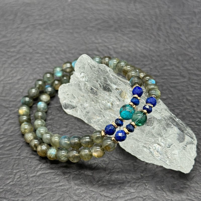 Zen | 54 Rosary Crystal Bracelet Labradorite Lapis Lazuli Phoenix Stone Crystal Green Tara Mantra - Bracelets - Crystal 