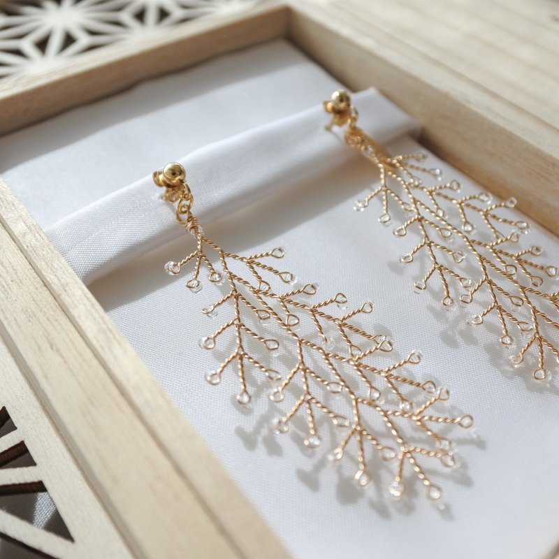 Aoshigure (Large) – Clear Type　wire accessory - 耳環/耳夾/耳骨夾 - 其他金屬 透明