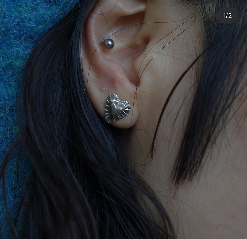 ( H ) earrings - ต่างหู - เงิน 