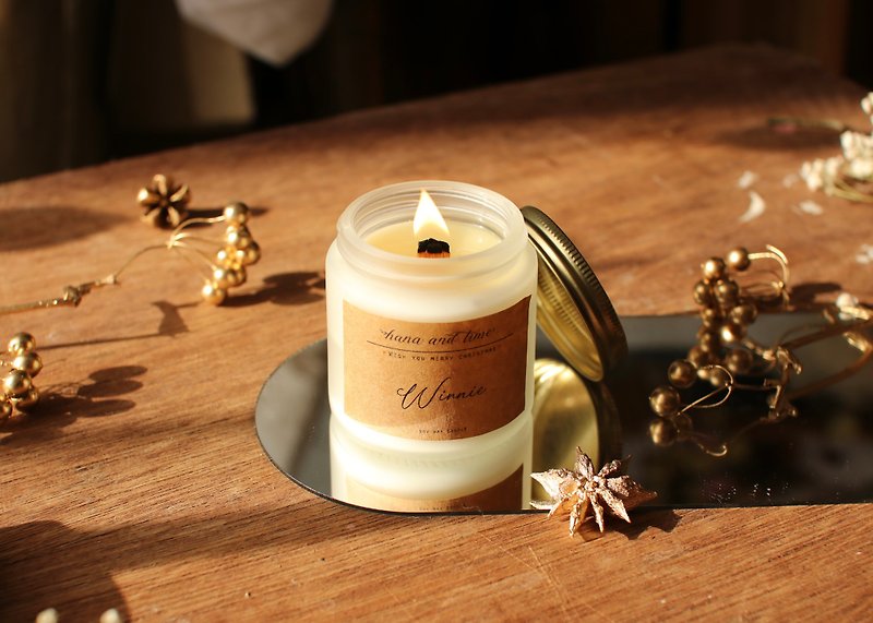 【Christmas Gift Box】Customized Gift Exclusive Name Candle Handwritten Text Candle - เทียน/เชิงเทียน - วัสดุอื่นๆ สีใส