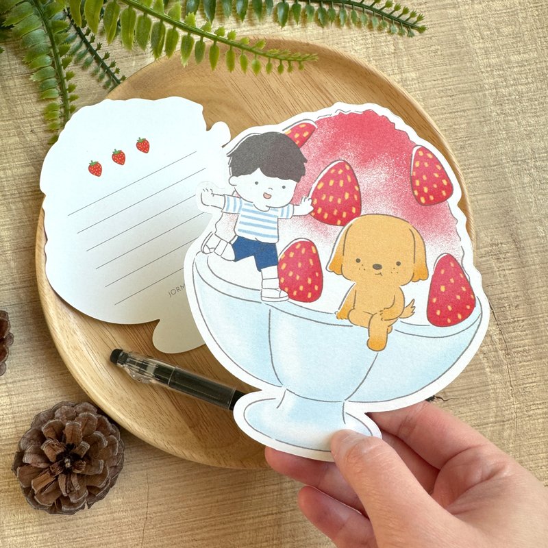 Shaved Ice Kakigori Die-Cut Postcard - 卡片/明信片 - 紙 