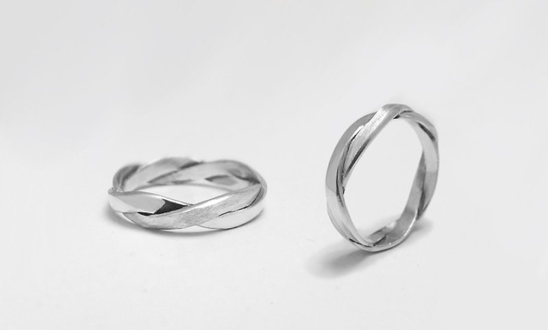 編織銀戒指 - 戒指 - 其他金屬 銀色