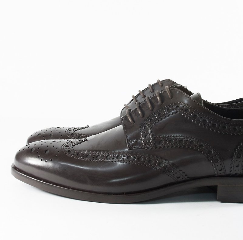 Men's Classic Leather Oxford Shoes - รองเท้าอ็อกฟอร์ดผู้ชาย - หนังแท้ สีนำ้ตาล