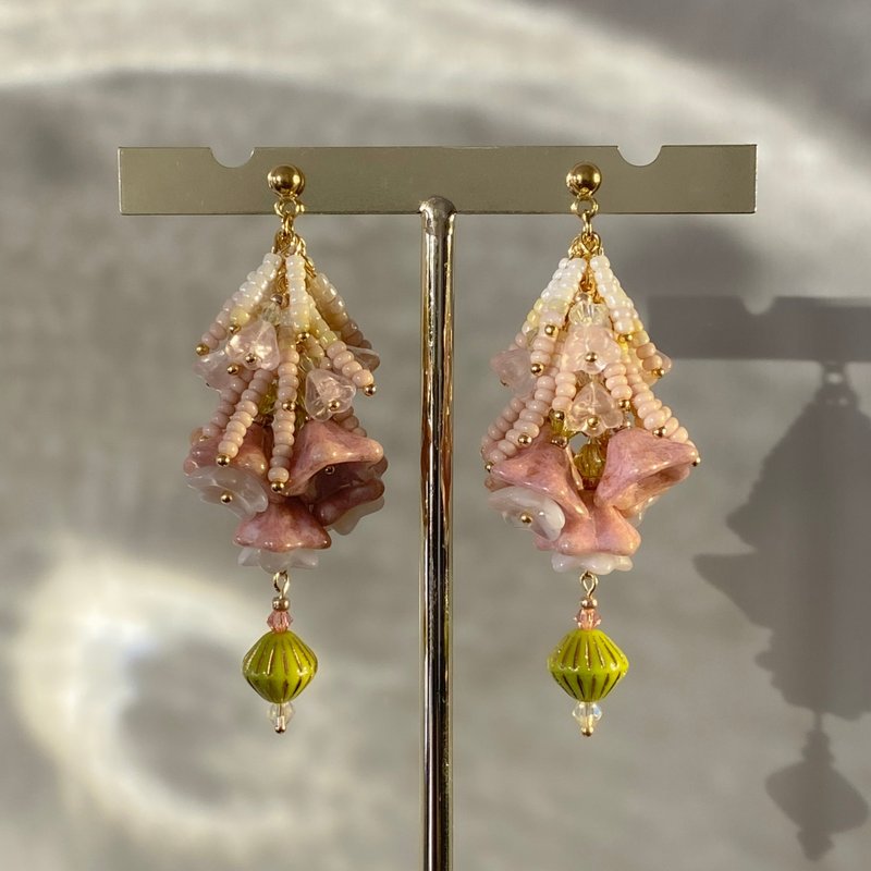 Atelier Pluton實驗序號 | PL502 - 耳環/耳夾 - 玻璃 粉紅色