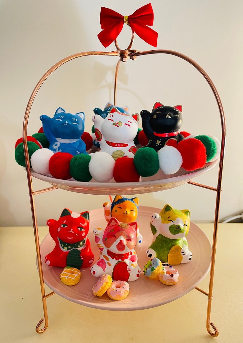 招財貓香薰石 - 香薰/精油/線香 - 其他材質 白色