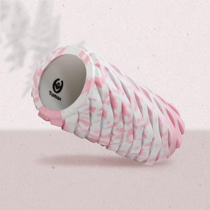 Wave-shaped massage roller without cover, hardness 65D, strawberry yogurt - Fitness Equipment - Other Materials 