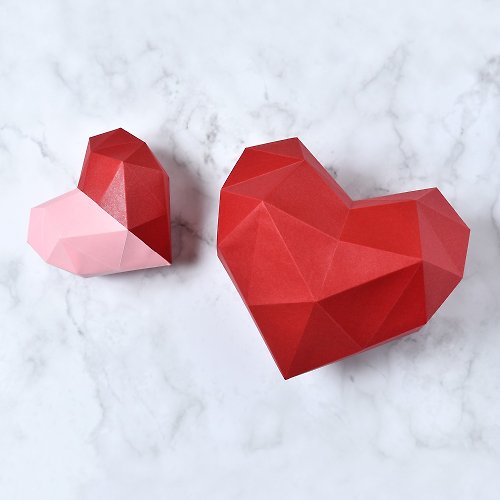 盒紙動物 BOX ANIMAL - 台灣原創紙模設計開發 3D紙模型-DIY動手做-免裁剪-擺飾系列-一顆紅心-情人婚禮網美擺飾