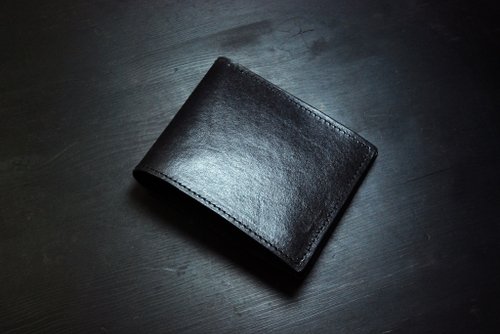 皓革鞄製所 【歡慶週年慶】【超划算】黑色色真皮短夾