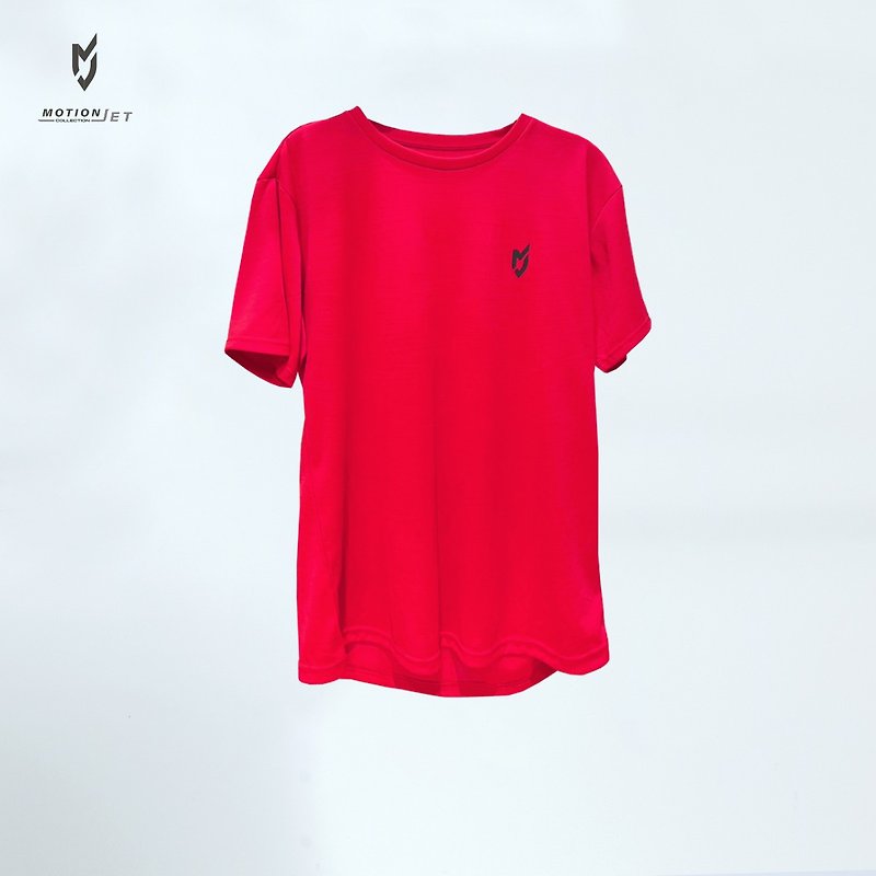 MJC006-MJ 中性版環保抗菌機能運動短袖 (紅) S-2XL - 男裝運動服/上衣 - 其他材質 紅色