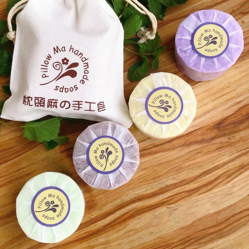 養護洗髮餅80g/全髮質皆適用/活動送皂袋 - 肥皂/手工皂 - 植物．花 綠色