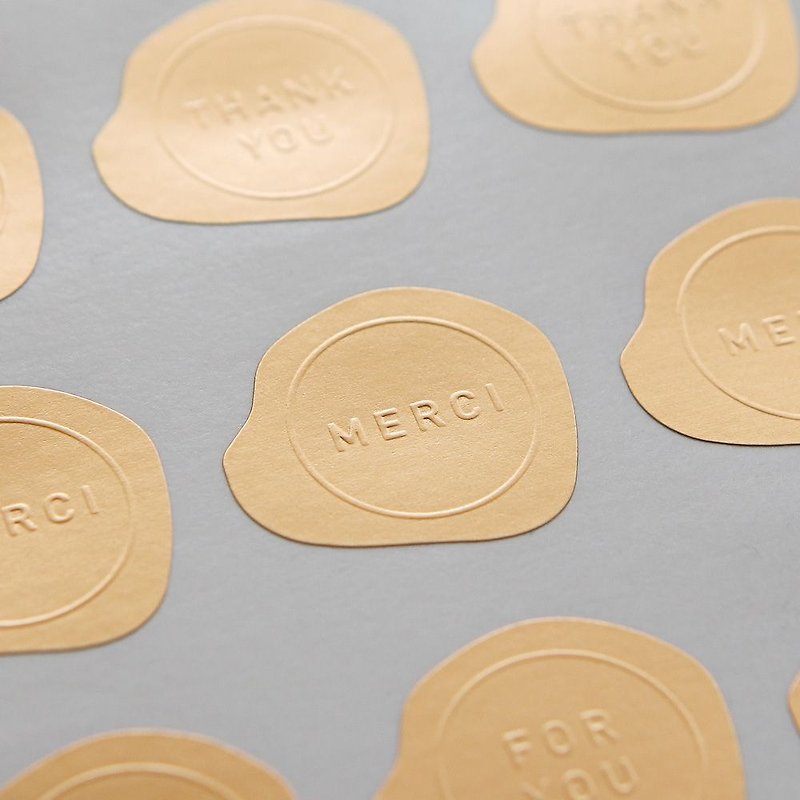 Calendar of good friends - bronzing relief seal wax lettering -03 brass, E2D40242 - สติกเกอร์ - กระดาษ สีทอง