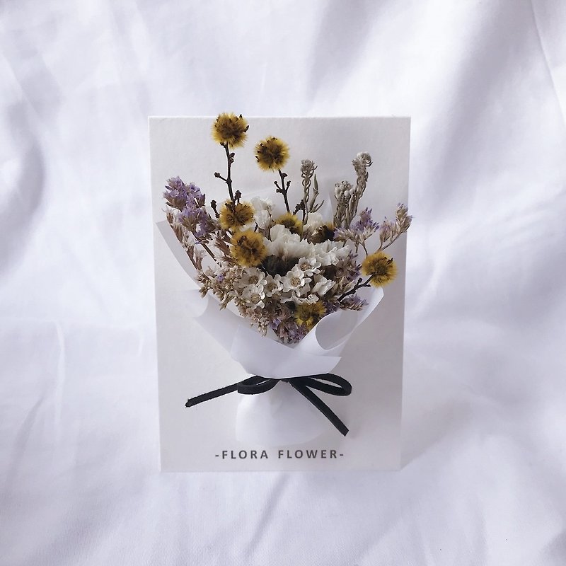 Dry flower card - Hermes paper / dried flower / hand card / birthday card / opening card / congratulatory card - Cards & Postcards - Plants & Flowers White