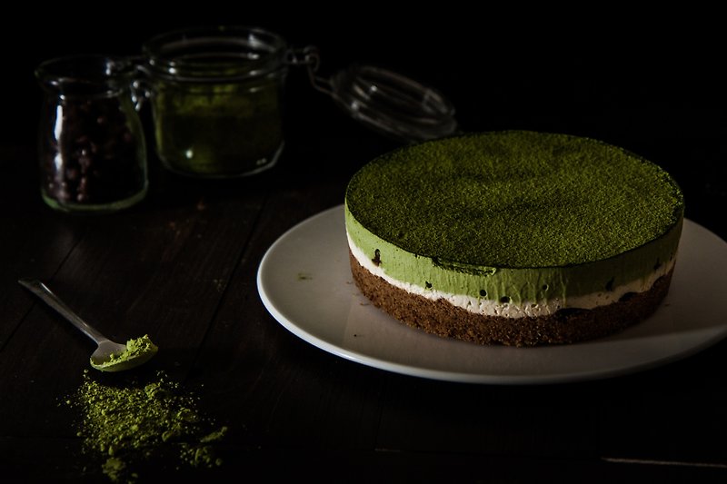 Thick matcha cheese with local red bean mousse - Cake & Desserts - Fresh Ingredients Green