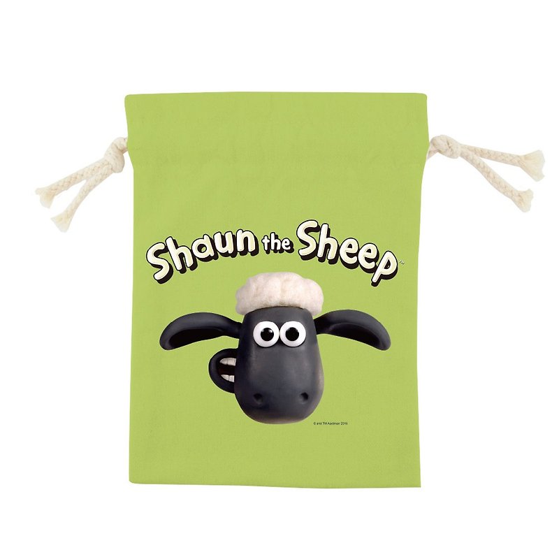 Shaun The Sheep Authorized - Color Drawstring Pocket - [Laughing Sheep (Fruit Green)], CB6AI03 - Other - Cotton & Hemp White