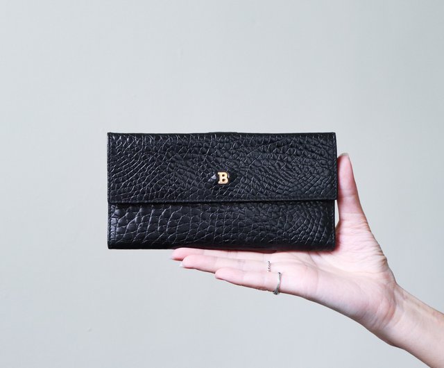 Female Long Wallet New Patent Leather Crocodile Pattern Ladies