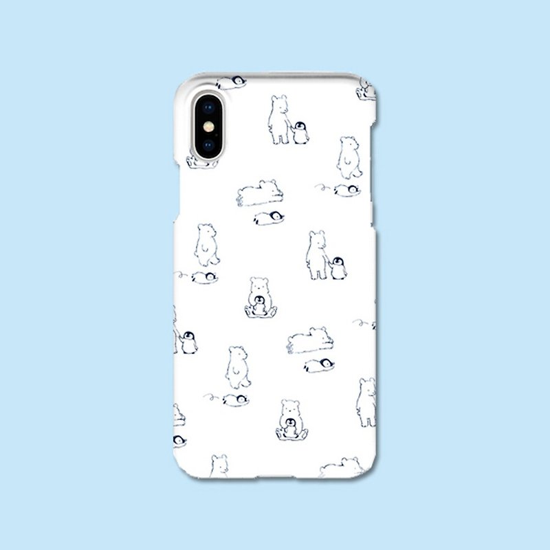 Polar bear and child Penguin Phone Case - Phone Cases - Plastic White