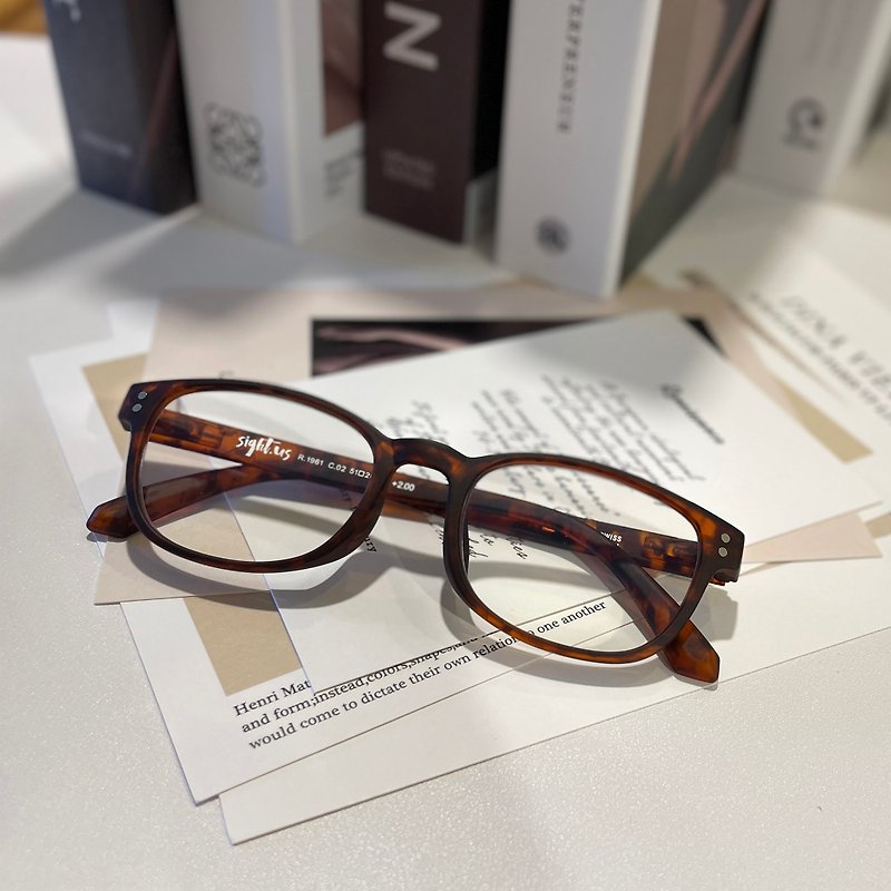 塑膠 眼鏡/眼鏡框 咖啡色 - Sightus 防藍光老花眼鏡/ 亞洲版型/ 威靈頓框/ 茶龜