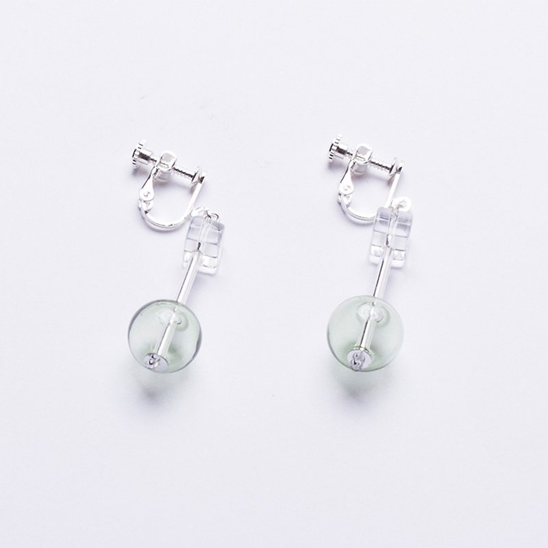 YUNSUO-original design-Glass bubble ear clip& earrings - Earrings & Clip-ons - Glass Transparent