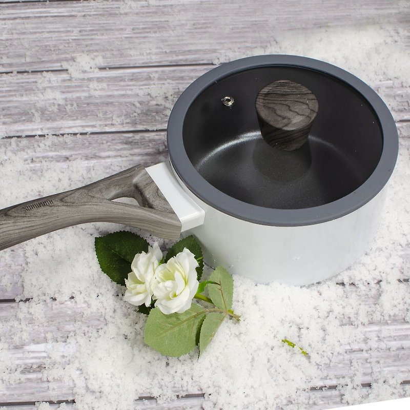SADOMAIN-[Silver Snow Series] Daikin Non-stick Hand Pot - Pots & Pans - Aluminum Alloy White
