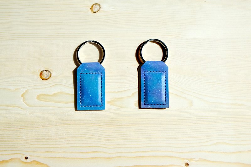 Sanku - Leather Handmade - Magnet Keyring - Starry - Keychains - Genuine Leather Blue