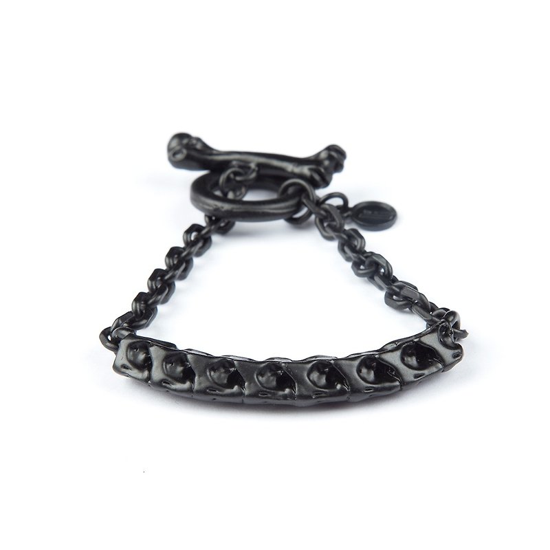 Snake Bone Bracelet (Mist Black) - สร้อยข้อมือ - โลหะ สีดำ