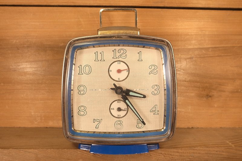 SEIKO Sapphire Blue Mechanical Alarm Clock VINTAGE - นาฬิกา - โลหะ สีน้ำเงิน