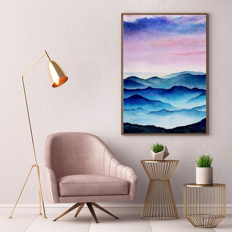 【Blue Mountains】 Limited Edition Watercolor Print. Modern Landscape. - Posters - Paper 