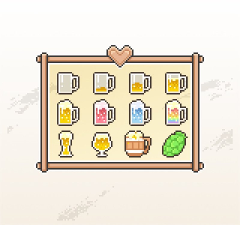 Twitch小奇點及訂閱者徽章/忠誠徽章套圖/像素風/啤酒杯及飲料 - Logo 設計/圖案設計 - 其他材質 